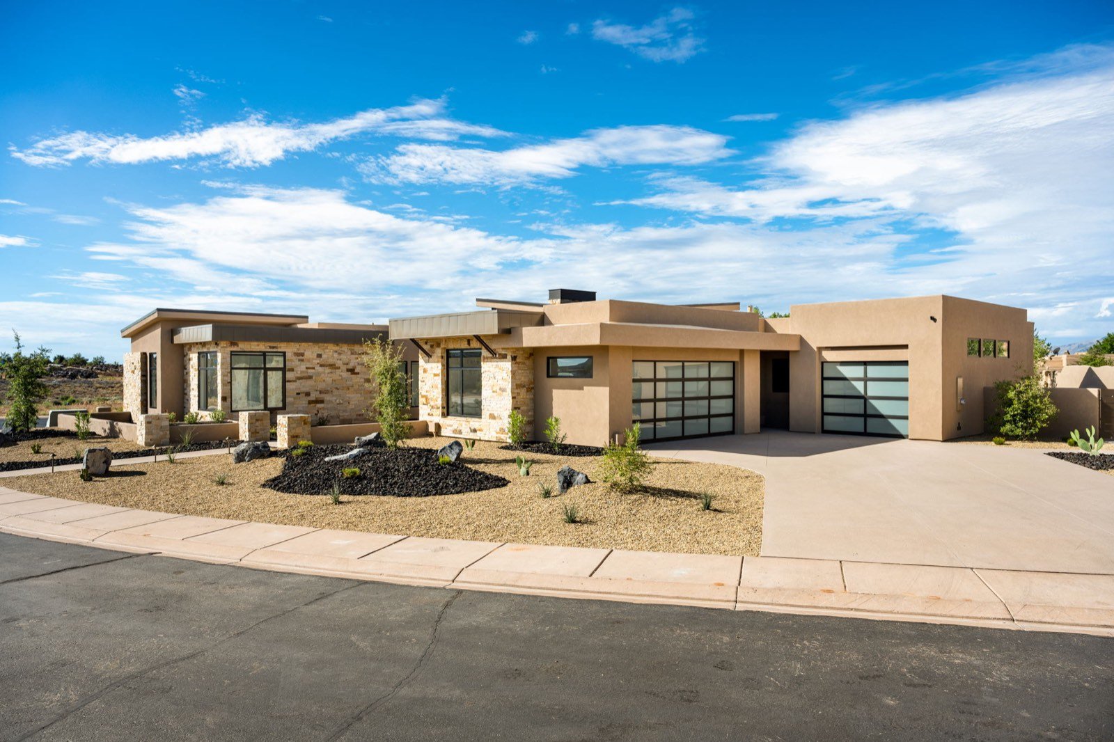 Luxury sandstone and stone modern home, Mammoth Lakes California